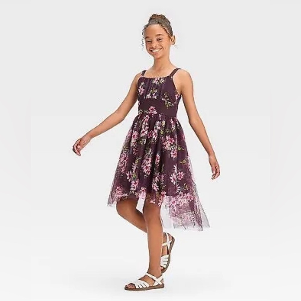 Zenzi Floral Purple Dress - Picture 1 of 6